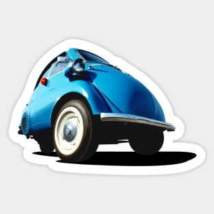 Isetta bubble car in blue Sticker